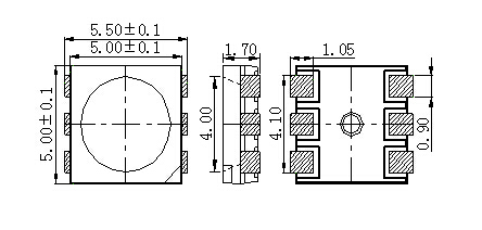 5050RGB灯珠尺寸