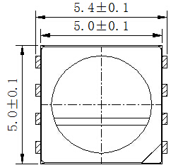 5050RGBW灯珠正面尺寸